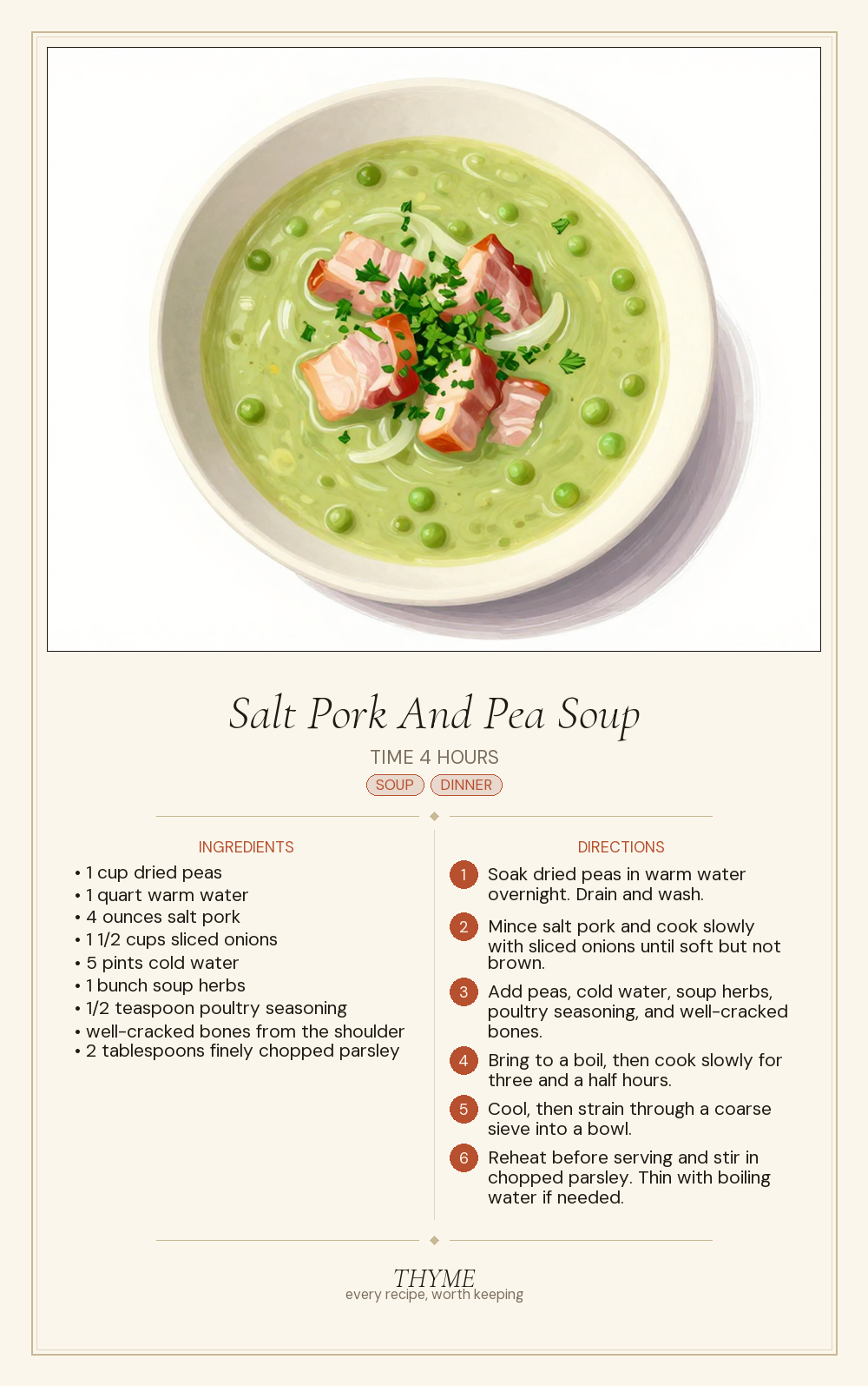 Salt Pork And Pea Soup