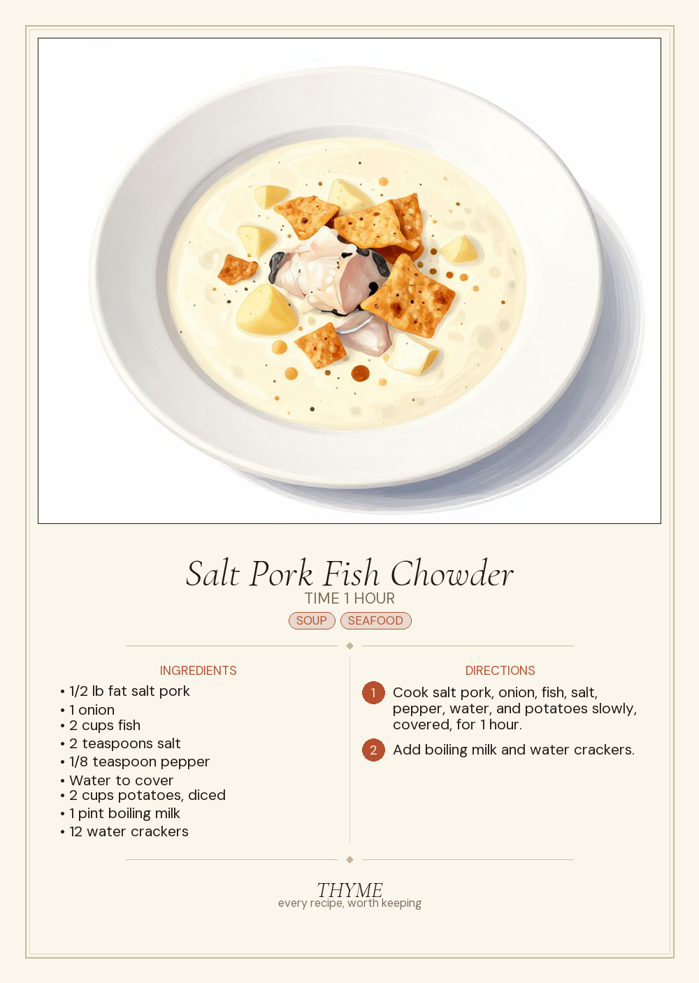 Salt Pork Fish Chowder