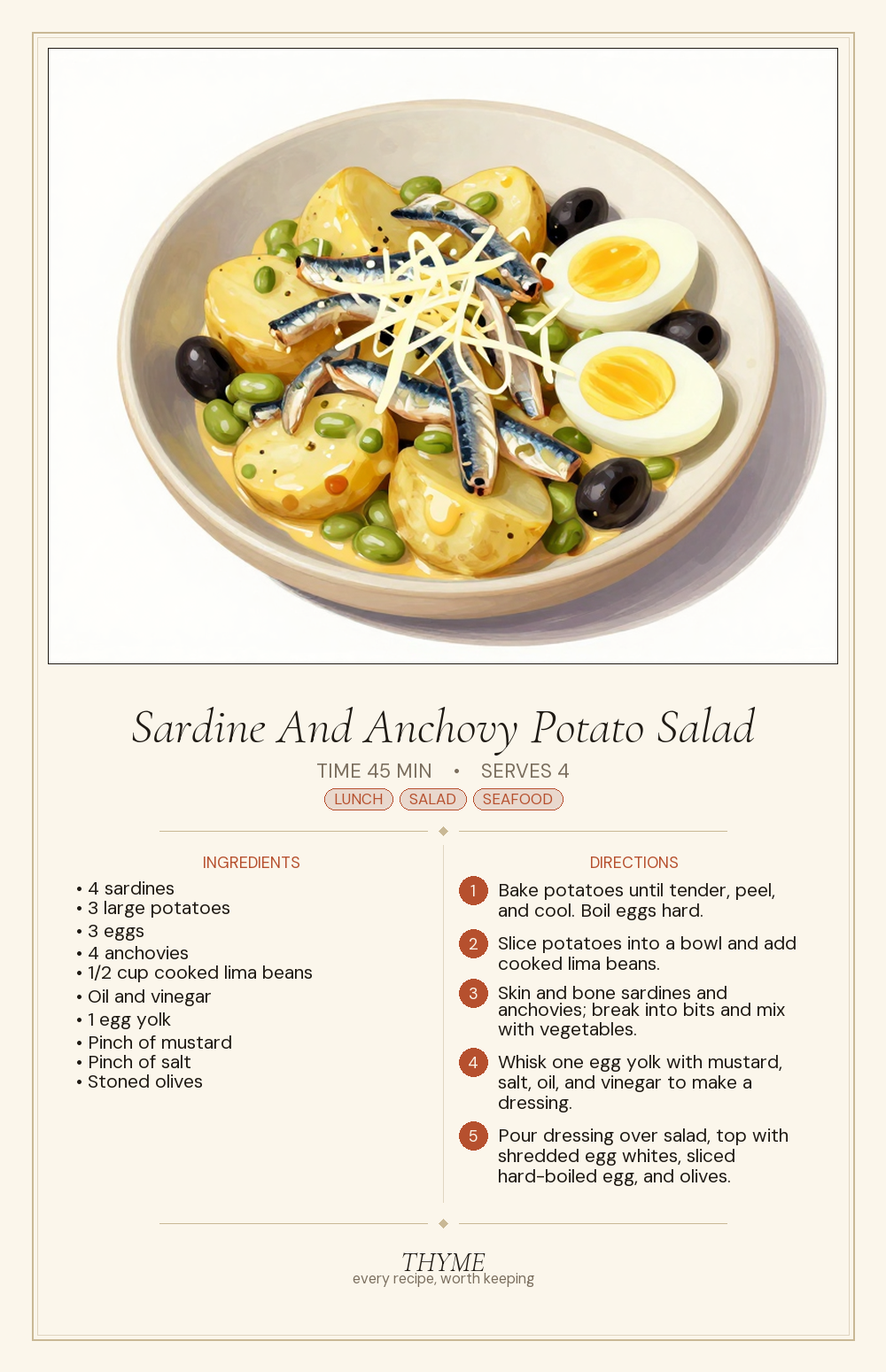 Sardine And Anchovy Potato Salad
