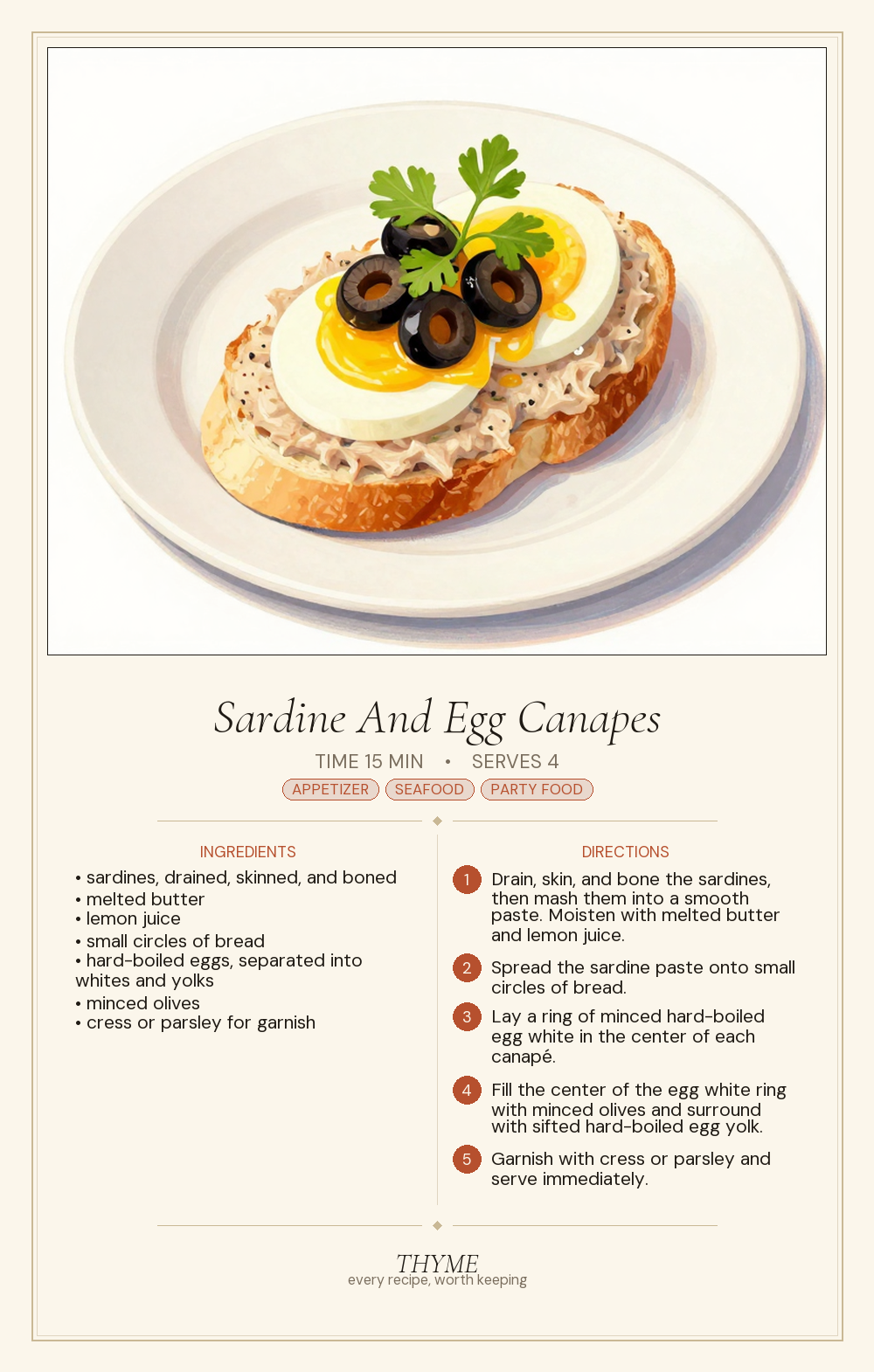 Sardine And Egg Canapes