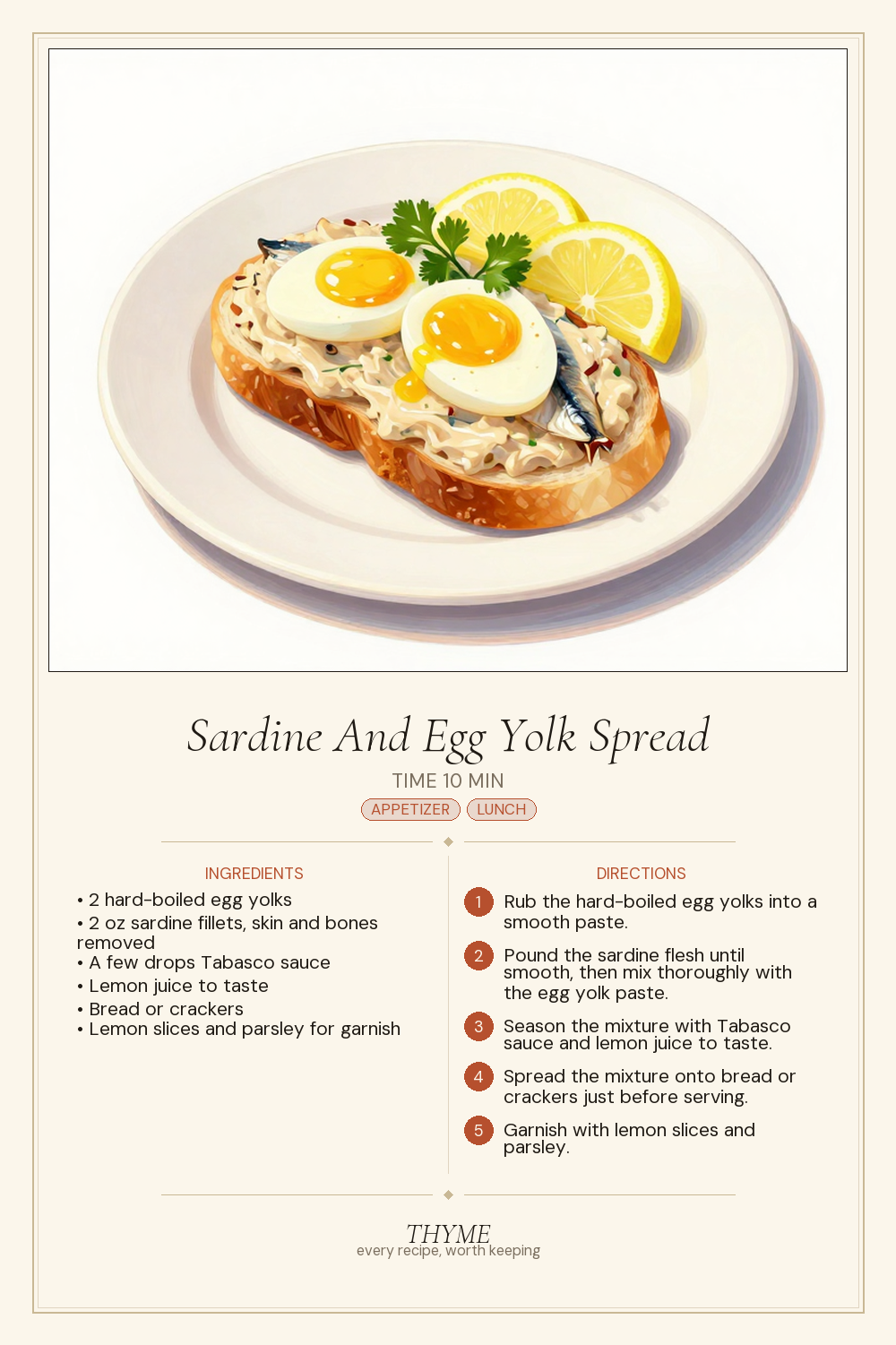 Sardine And Egg Yolk Spread