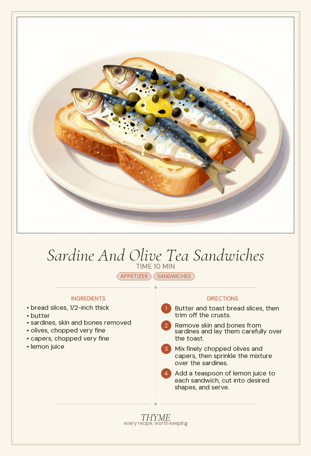 Sardine And Olive Tea Sandwiches