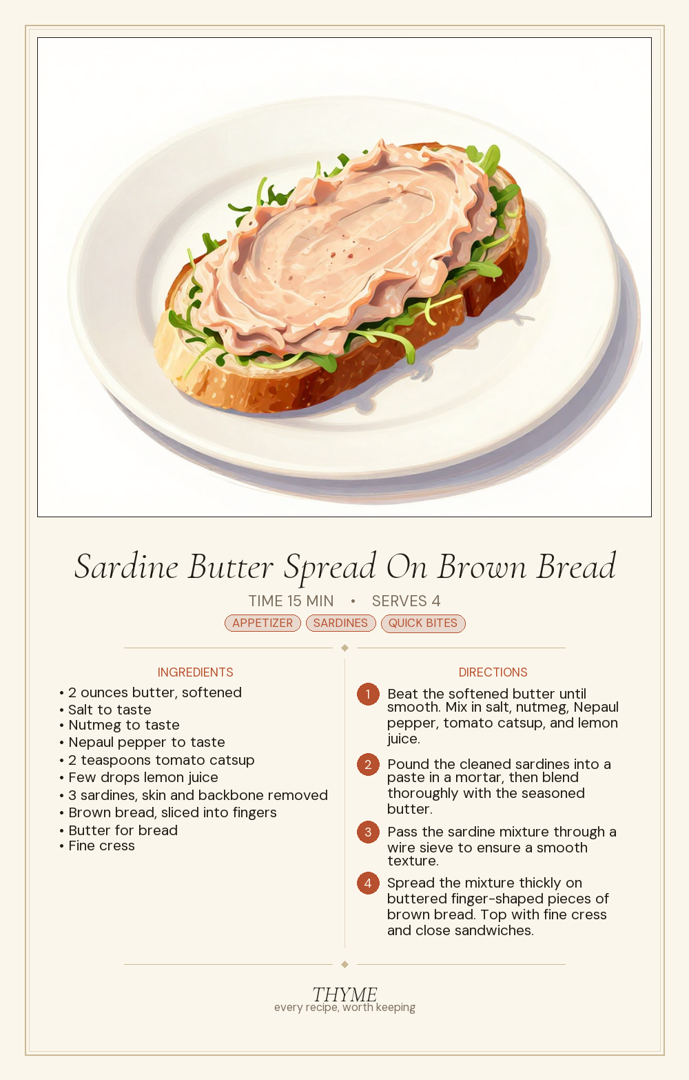 Sardine Butter Spread On Brown Bread