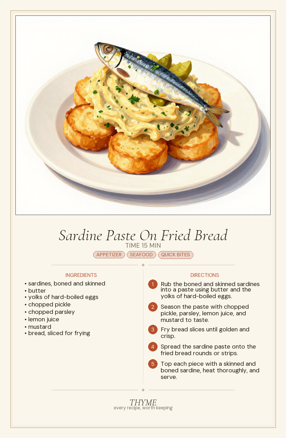 Sardine Paste On Fried Bread