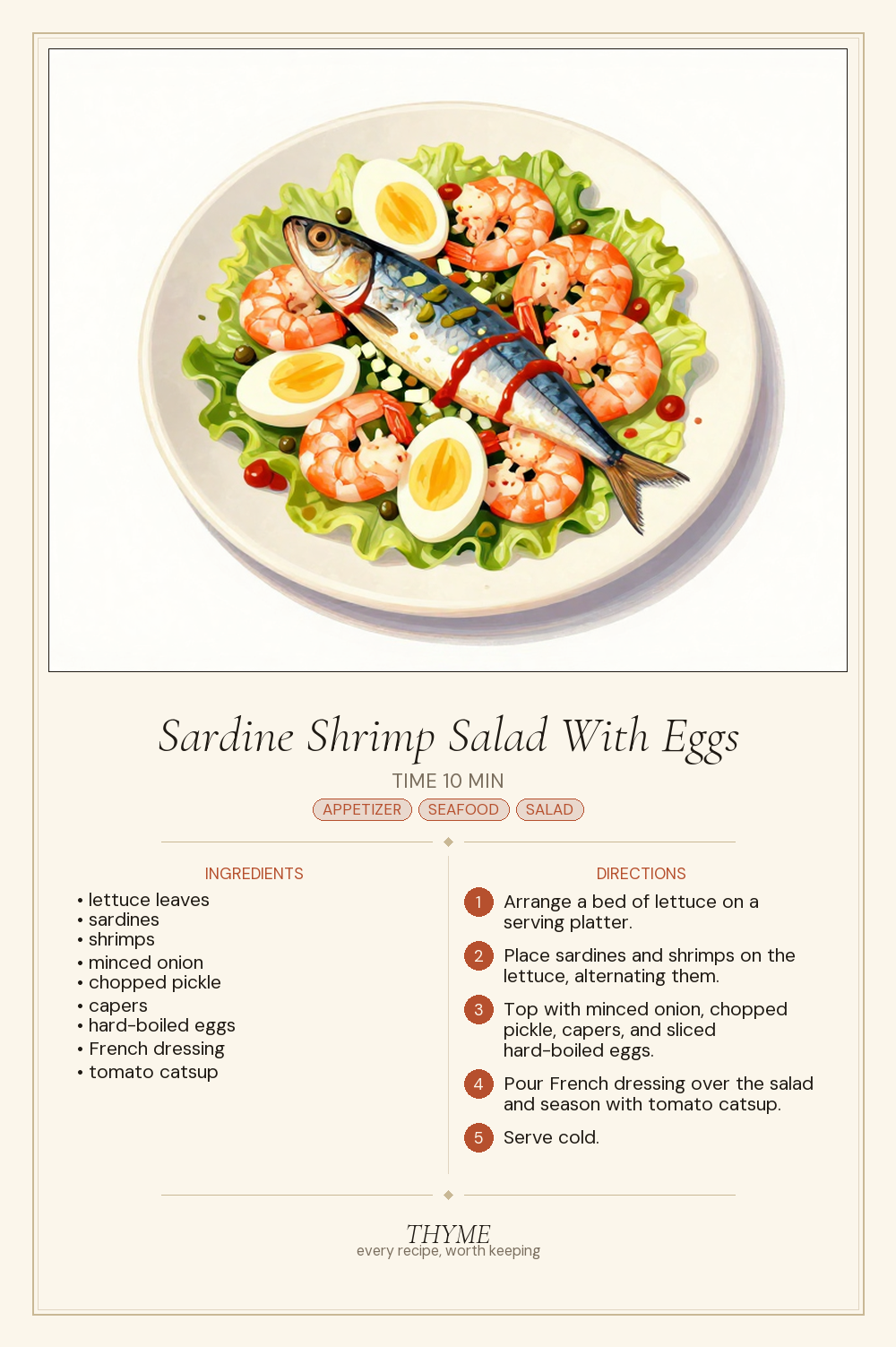 Sardine Shrimp Salad With Eggs