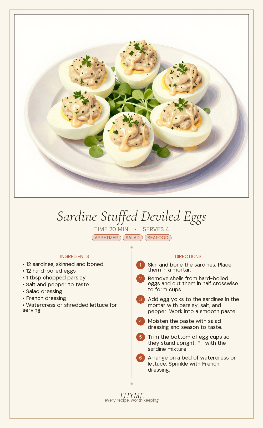 Sardine Stuffed Deviled Eggs