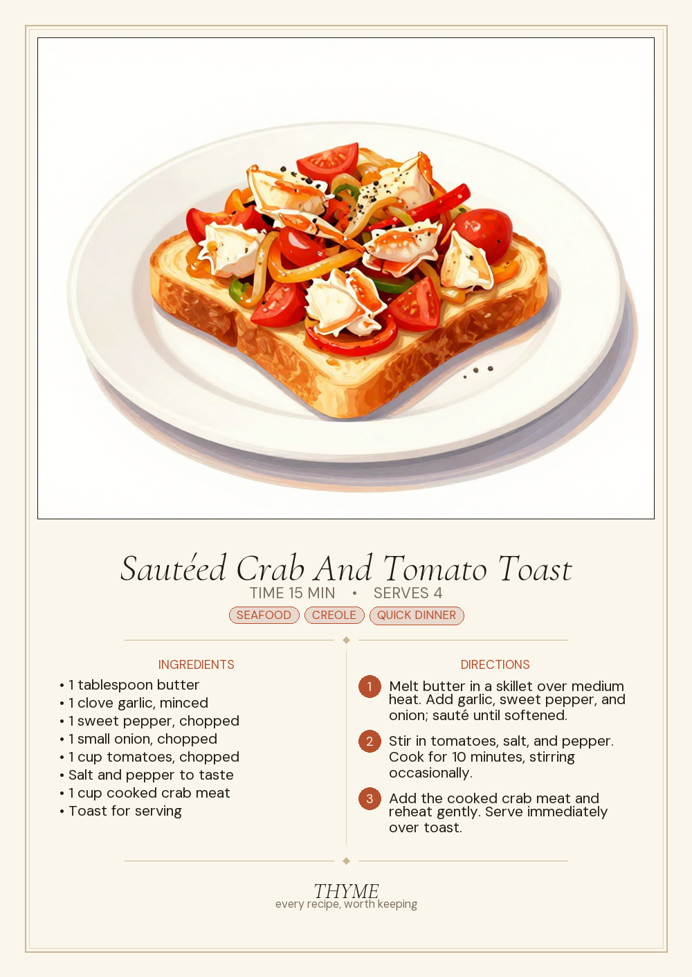 Sautéed Crab And Tomato Toast