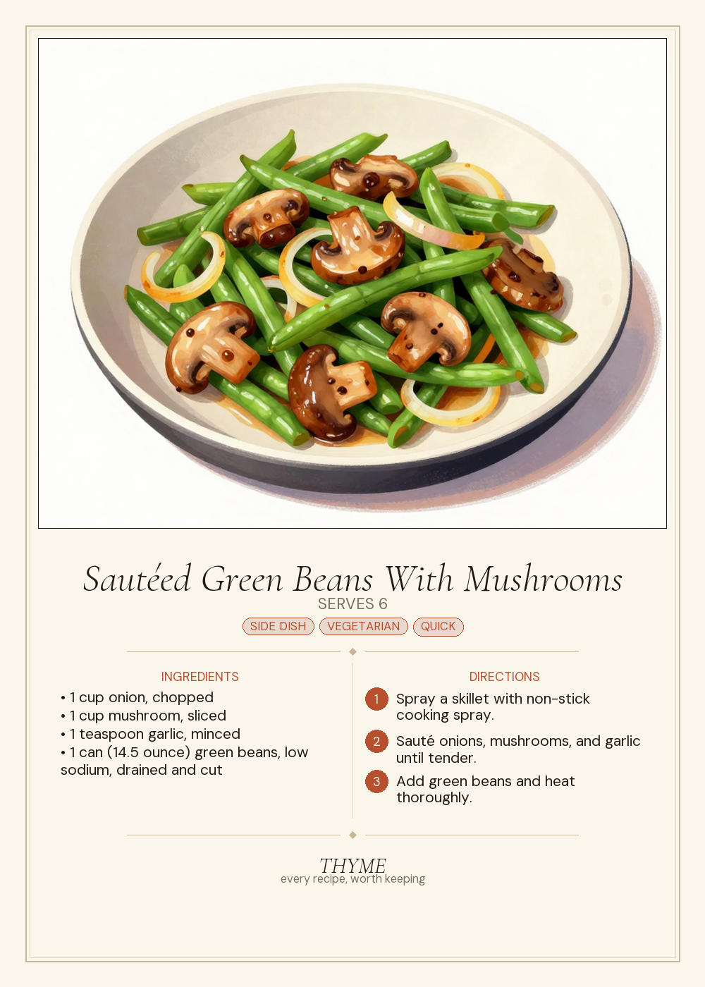 Sautéed Green Beans With Mushrooms