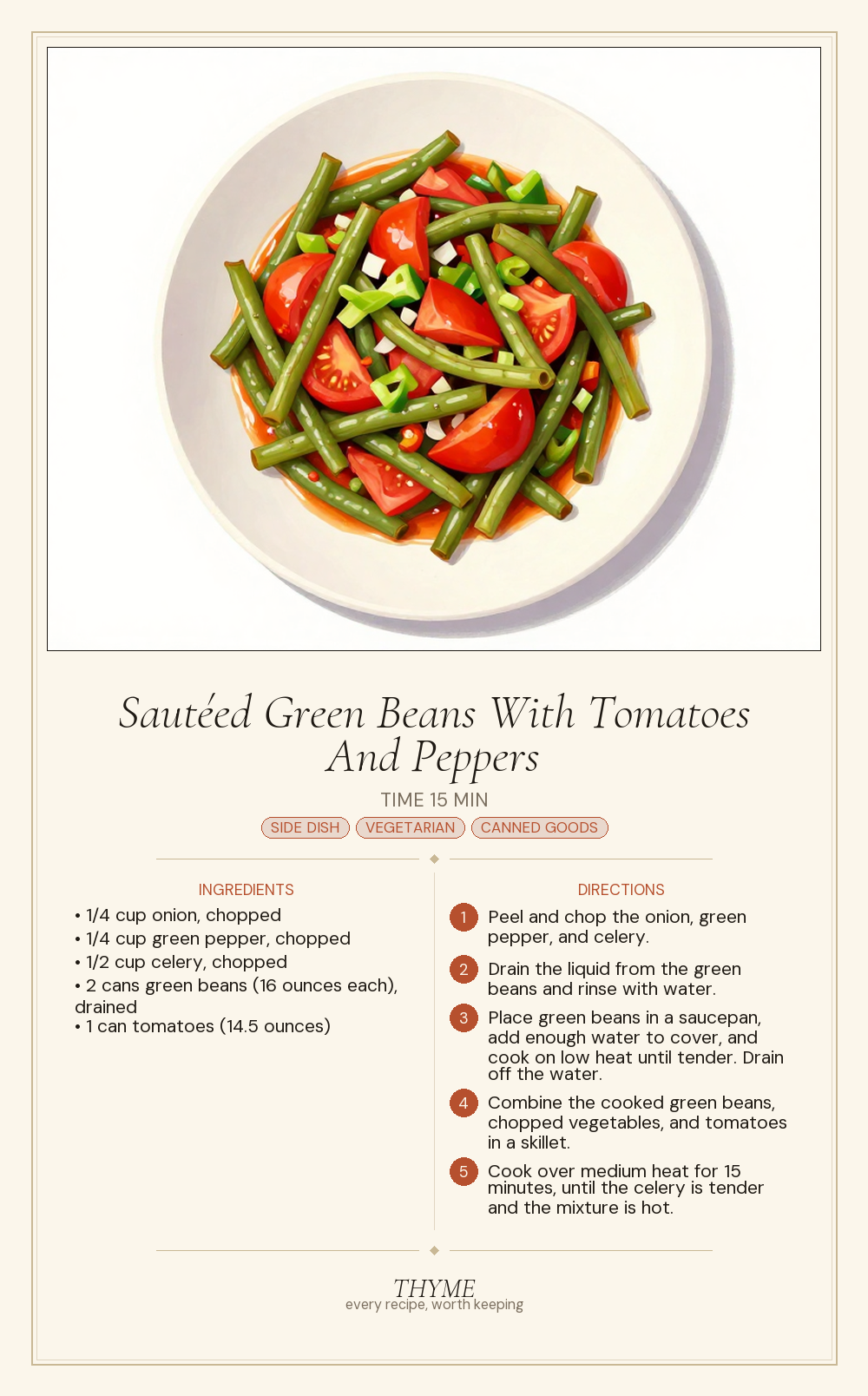 Sautéed Green Beans With Tomatoes And Peppers