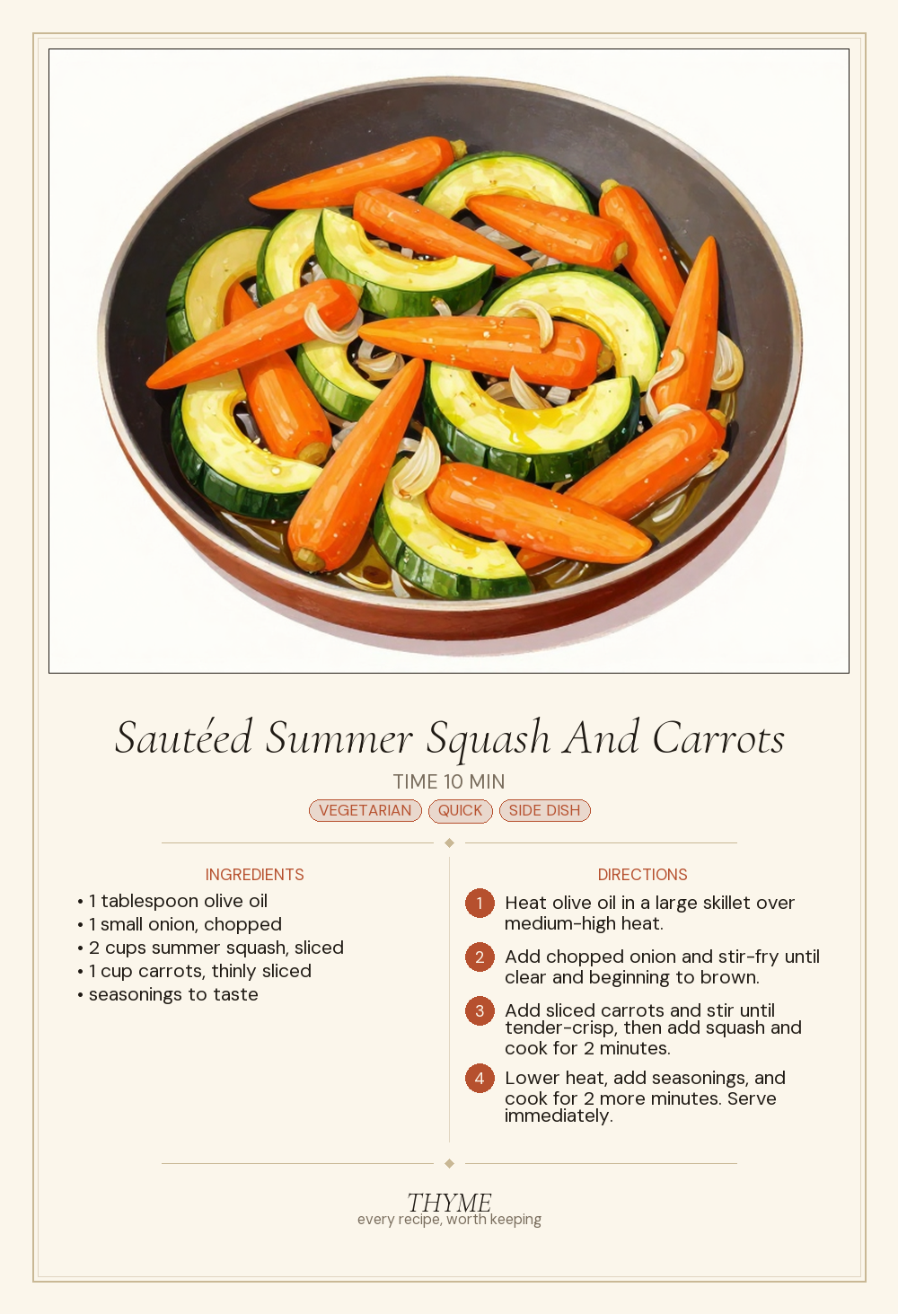Sautéed Summer Squash And Carrots