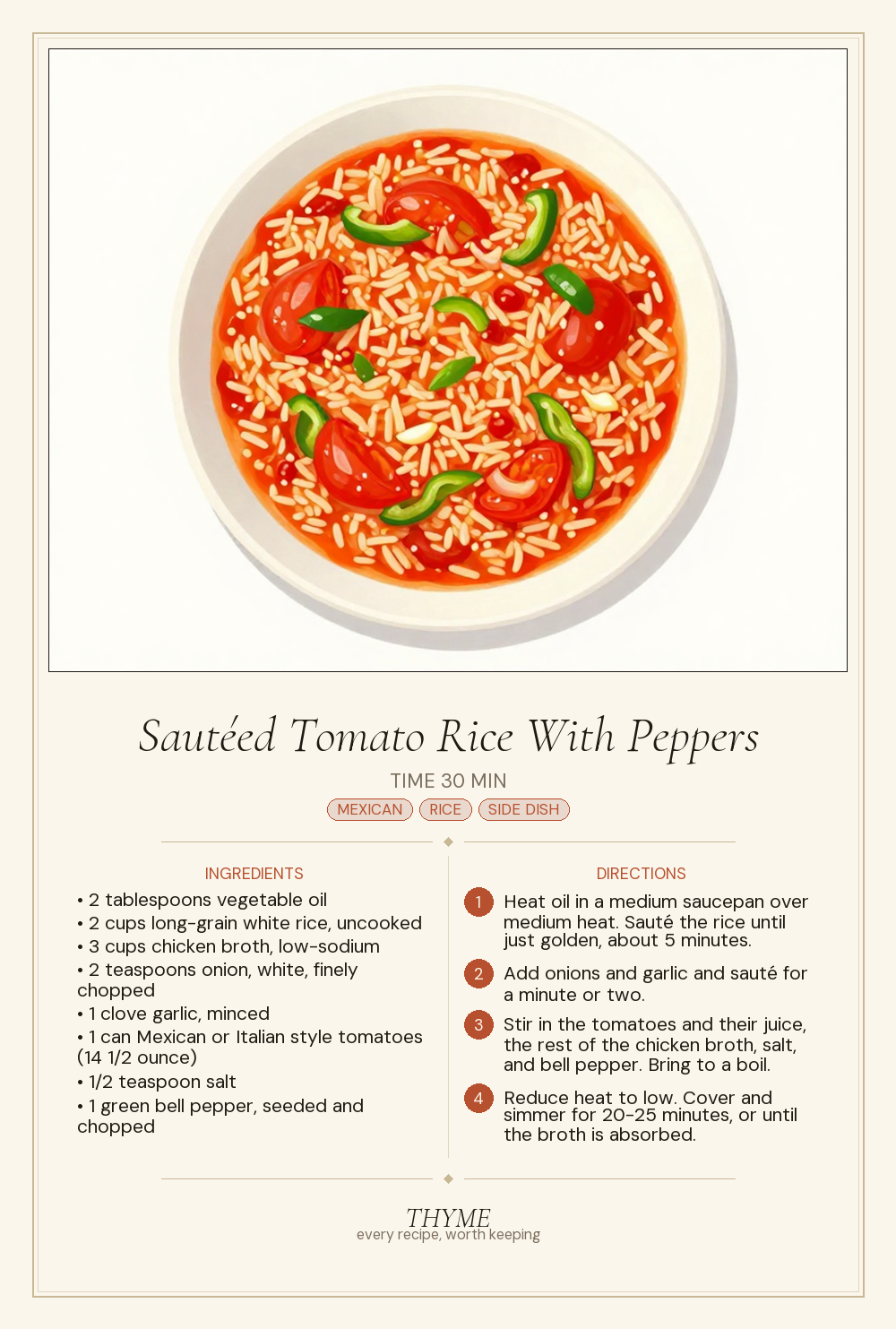 Sautéed Tomato Rice With Peppers