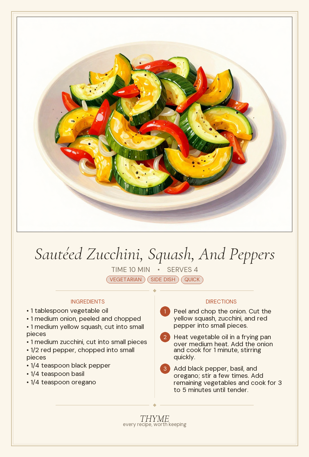 Sautéed Zucchini, Squash, And Peppers