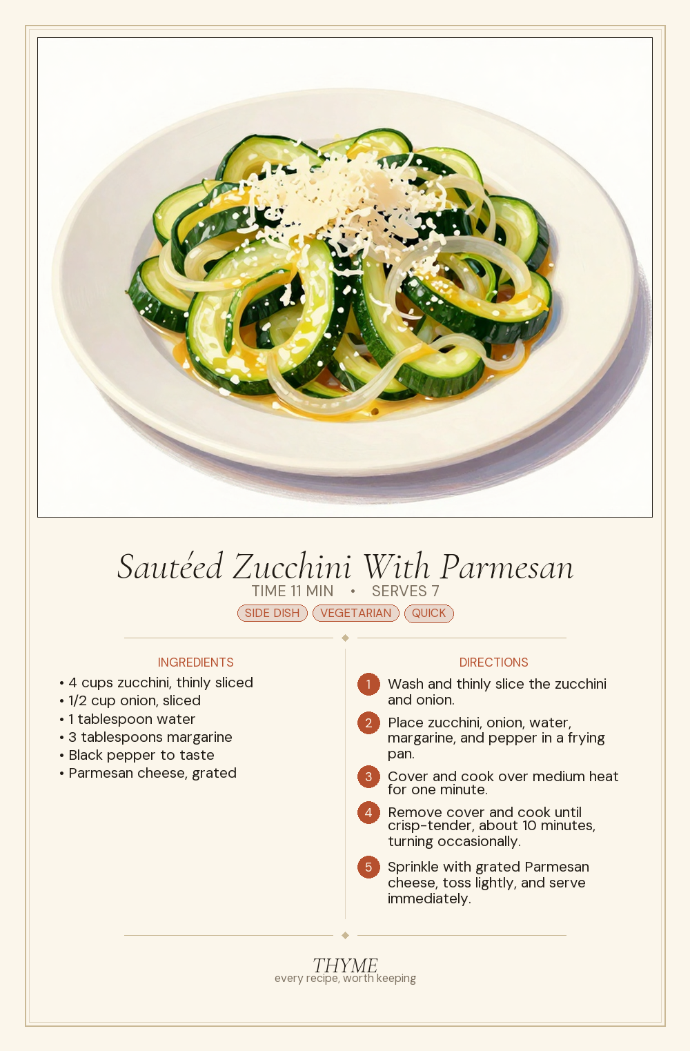 Sautéed Zucchini With Parmesan