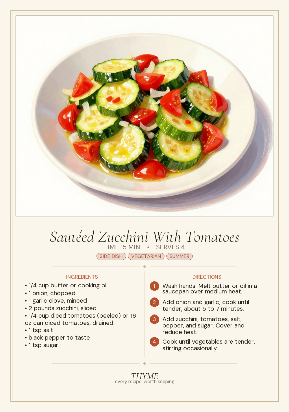 Sautéed Zucchini With Tomatoes