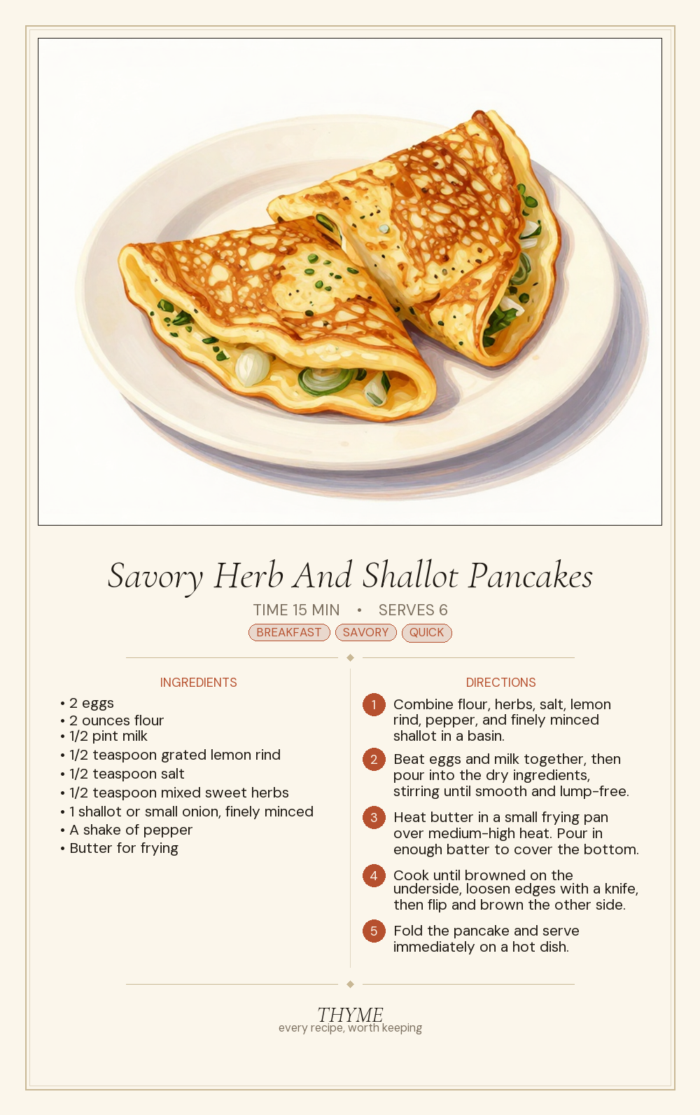 Savory Herb And Shallot Pancakes