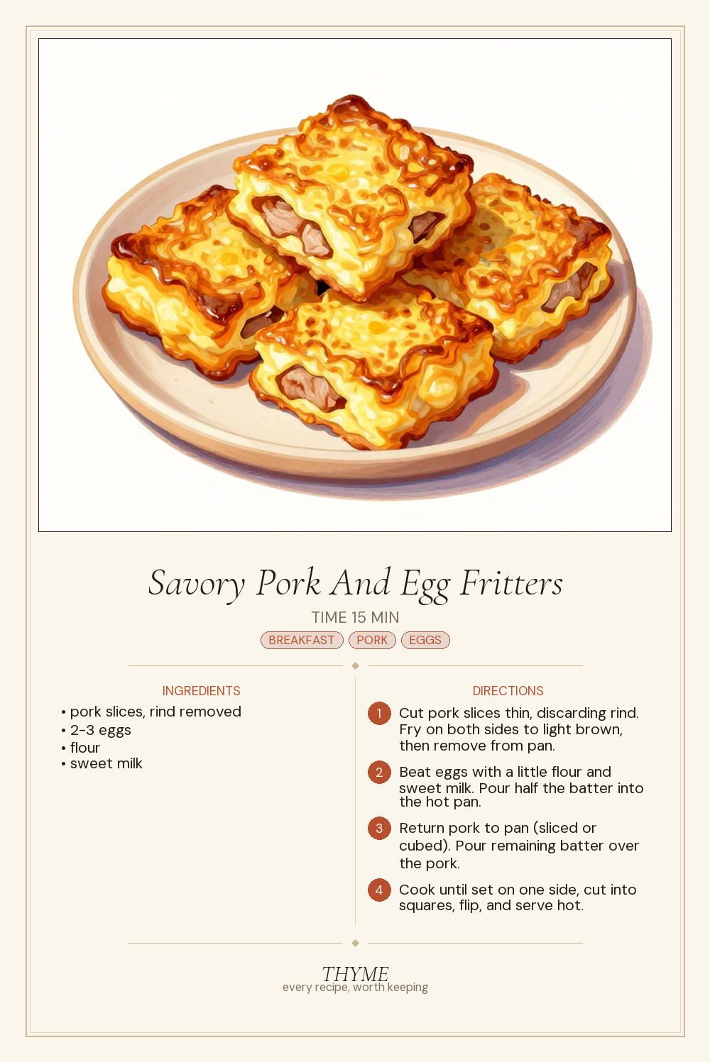 Savory Pork And Egg Fritters