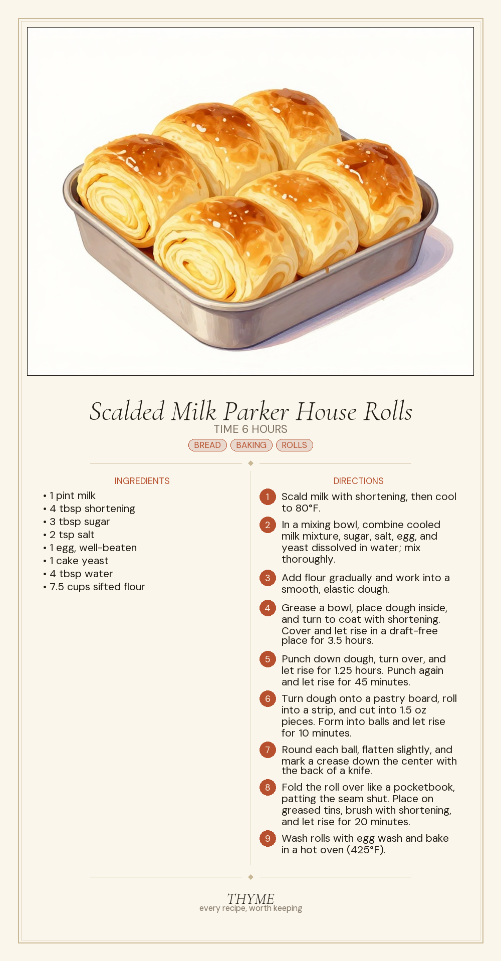 Scalded Milk Parker House Rolls