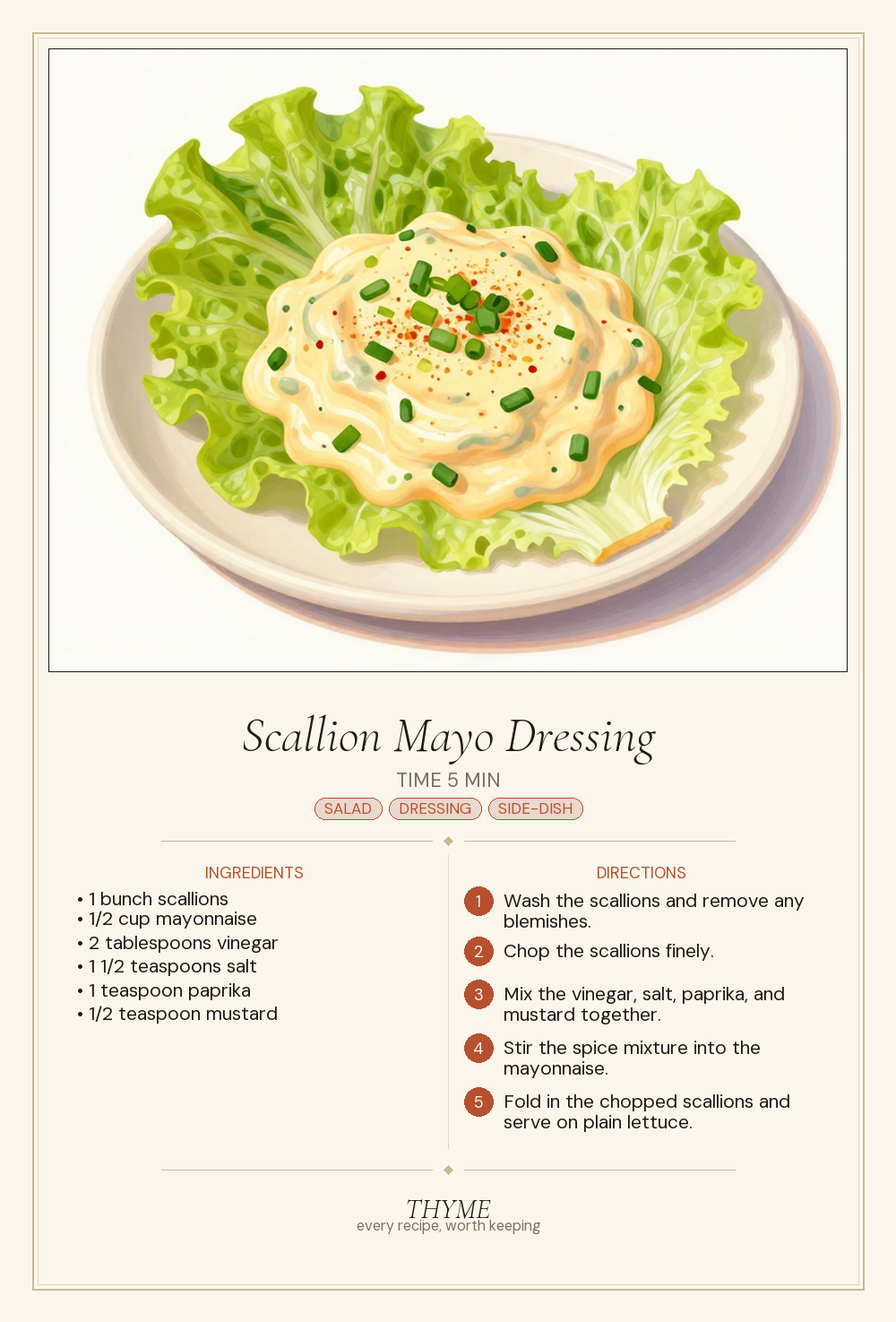 Scallion Mayo Dressing