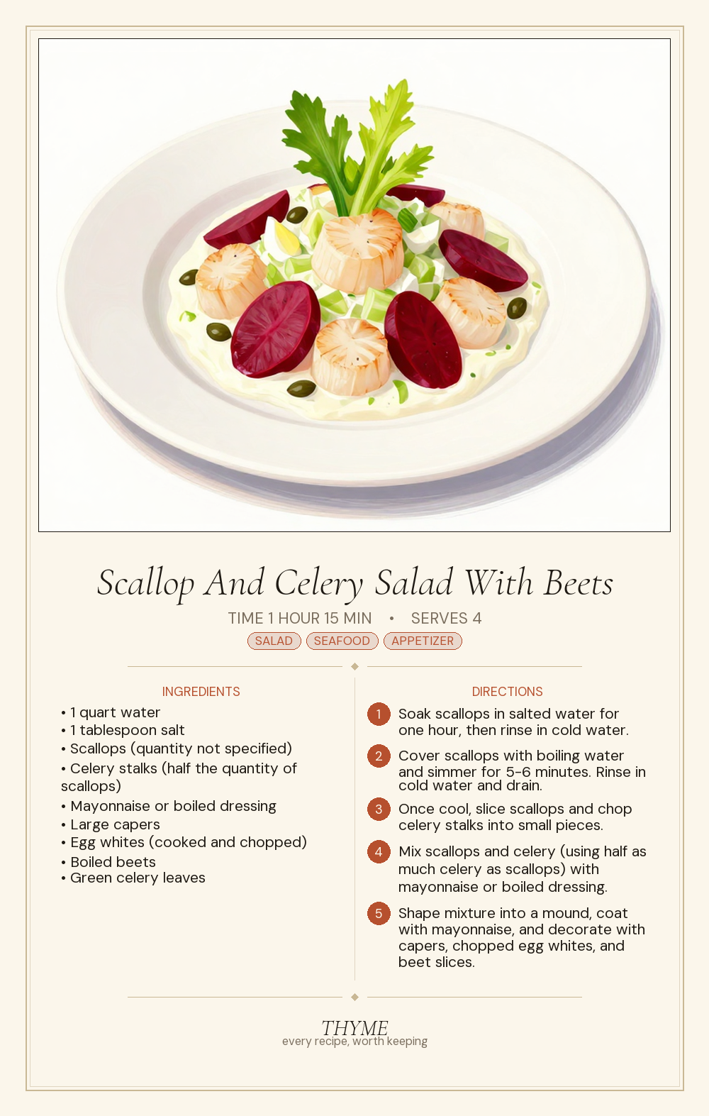 Scallop And Celery Salad With Beets
