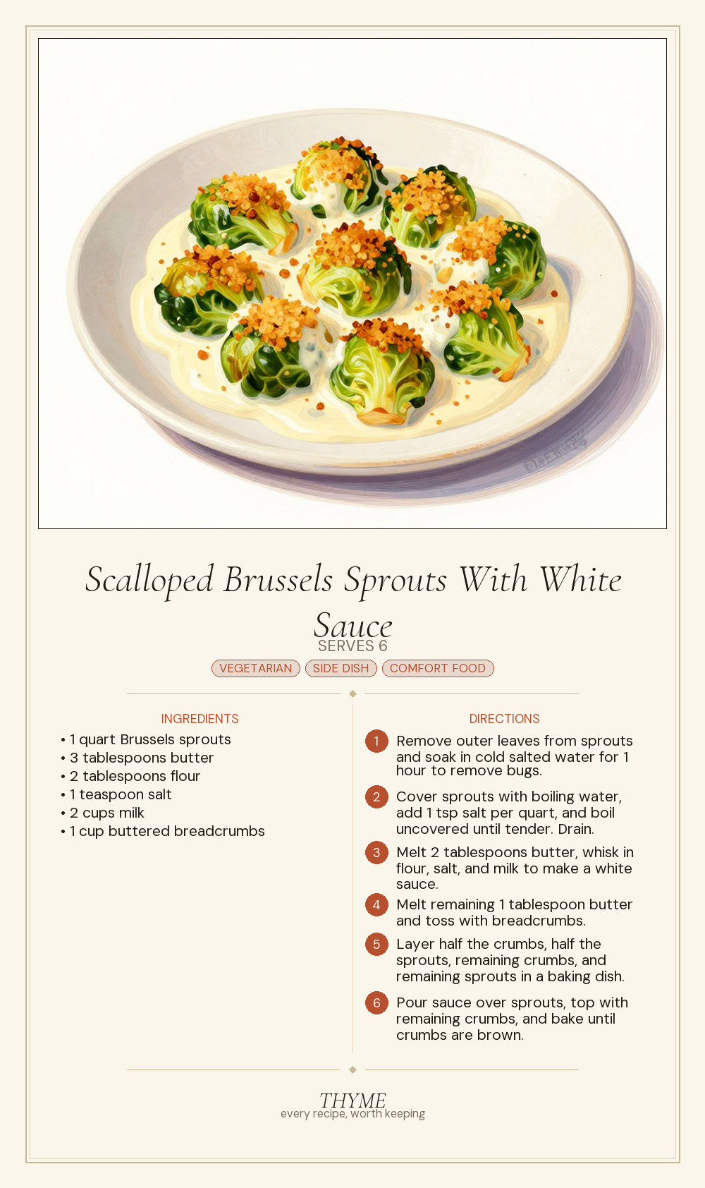 Scalloped Brussels Sprouts With White Sauce