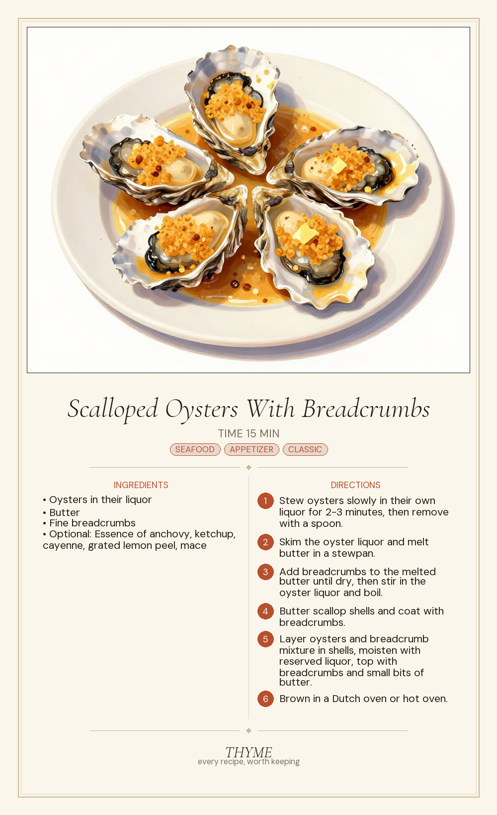 Scalloped Oysters With Breadcrumbs