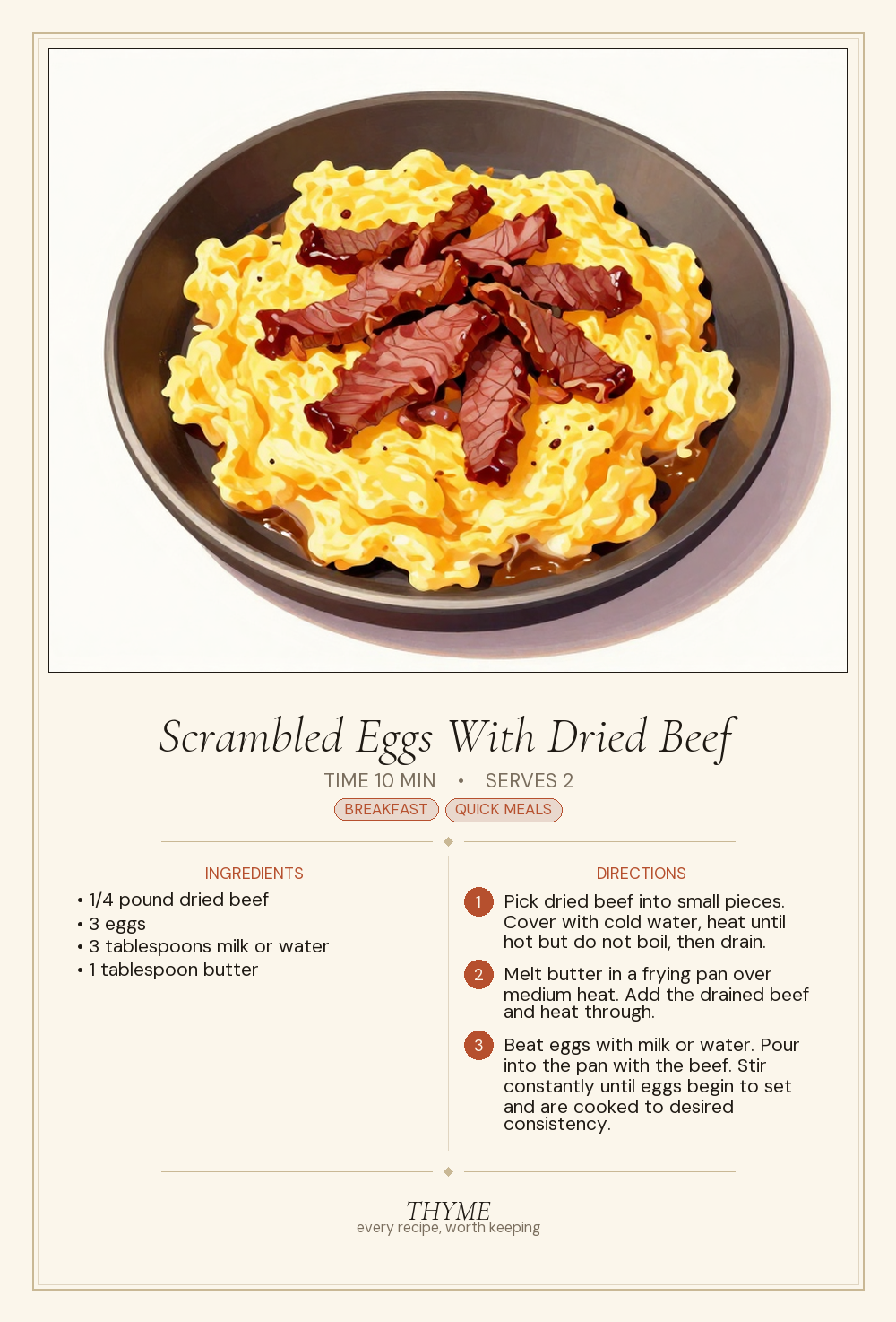Scrambled Eggs With Dried Beef