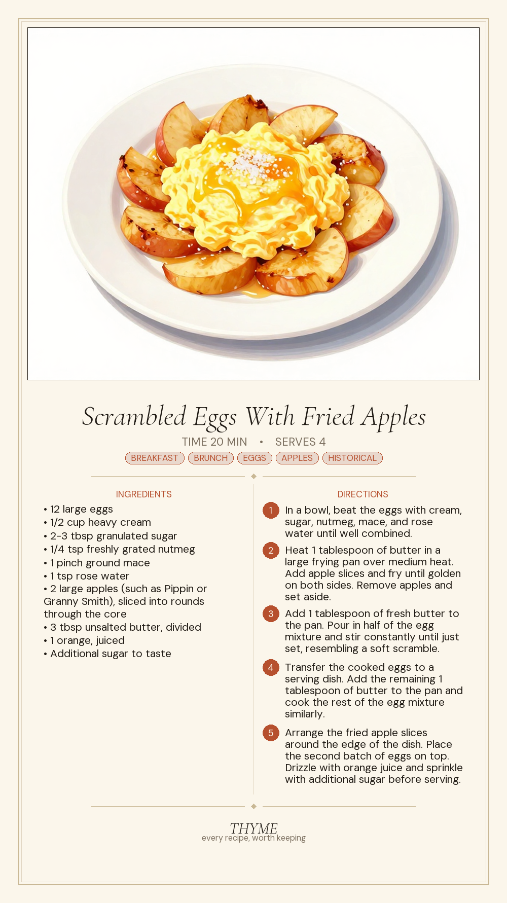 Scrambled Eggs With Fried Apples