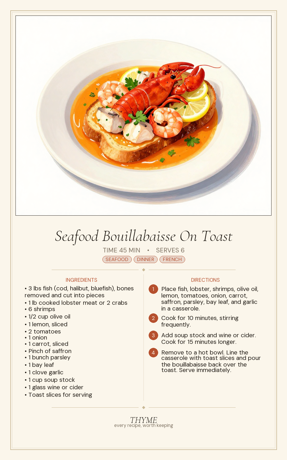 Seafood Bouillabaisse On Toast