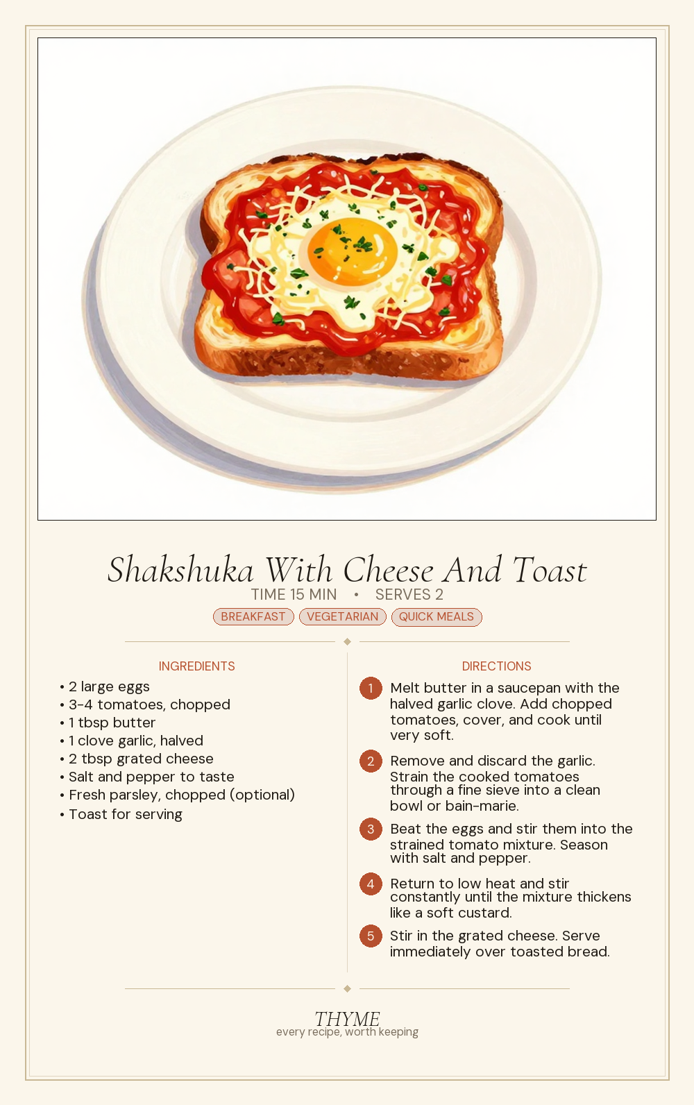 Shakshuka With Cheese And Toast