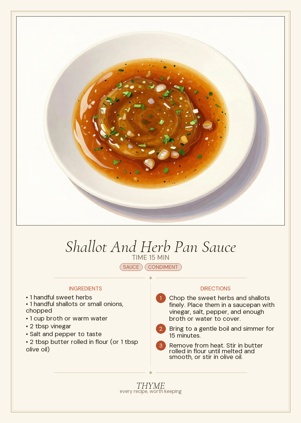 Shallot And Herb Pan Sauce