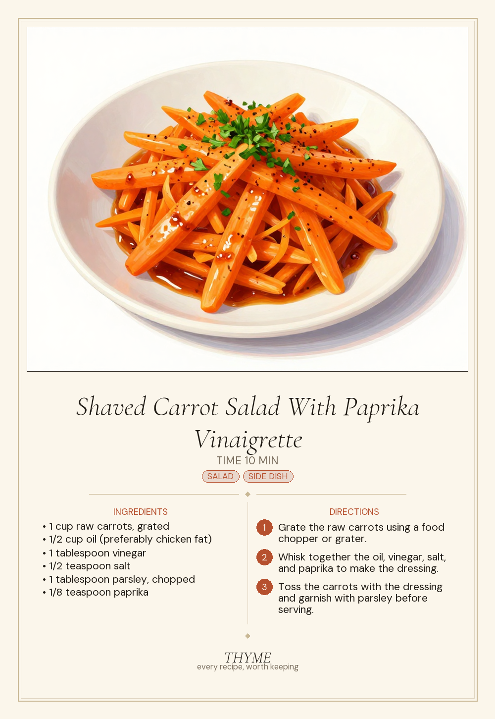 Shaved Carrot Salad With Paprika Vinaigrette