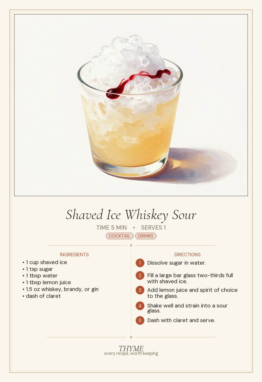Shaved Ice Whiskey Sour