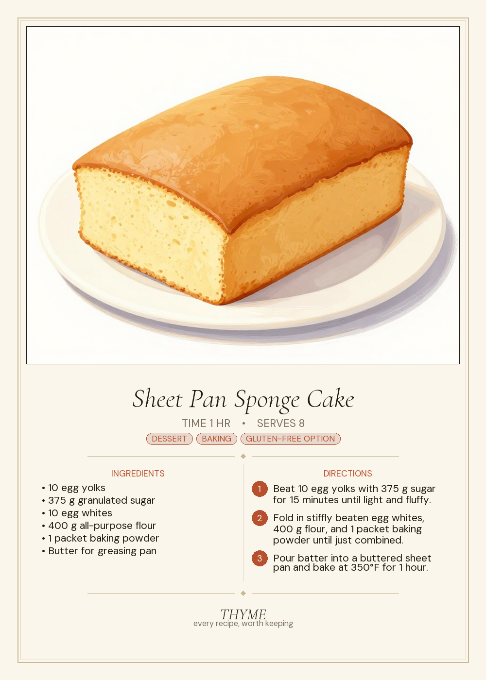 Sheet Pan Sponge Cake