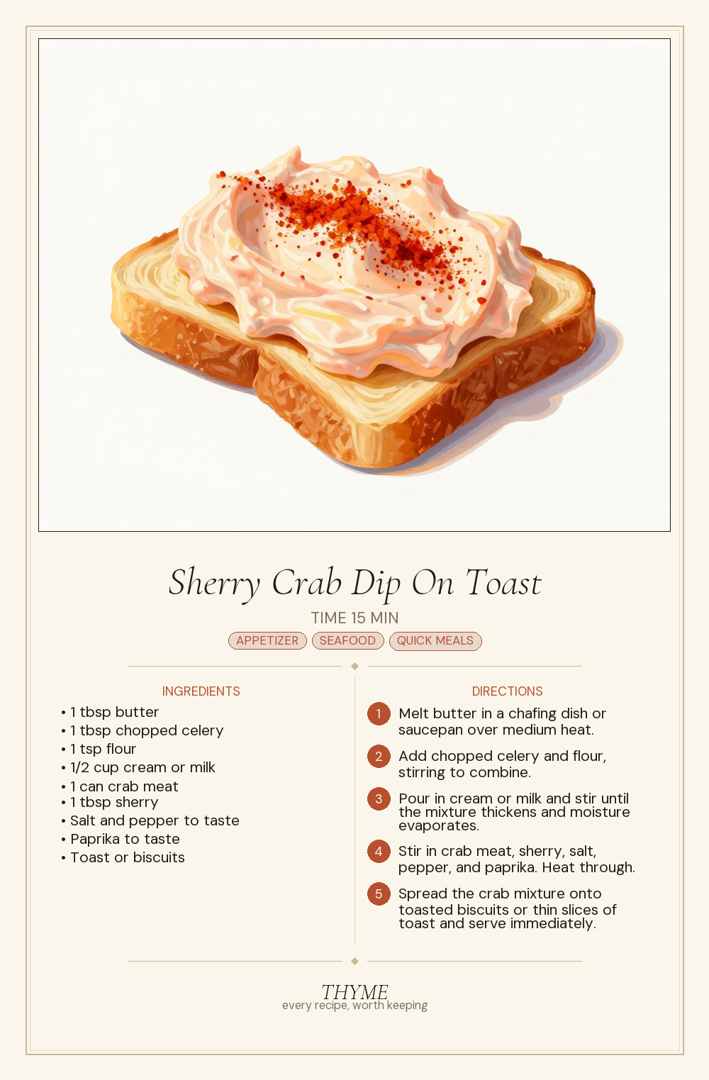 Sherry Crab Dip On Toast