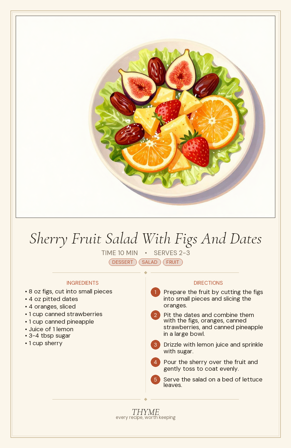 Sherry Fruit Salad With Figs And Dates