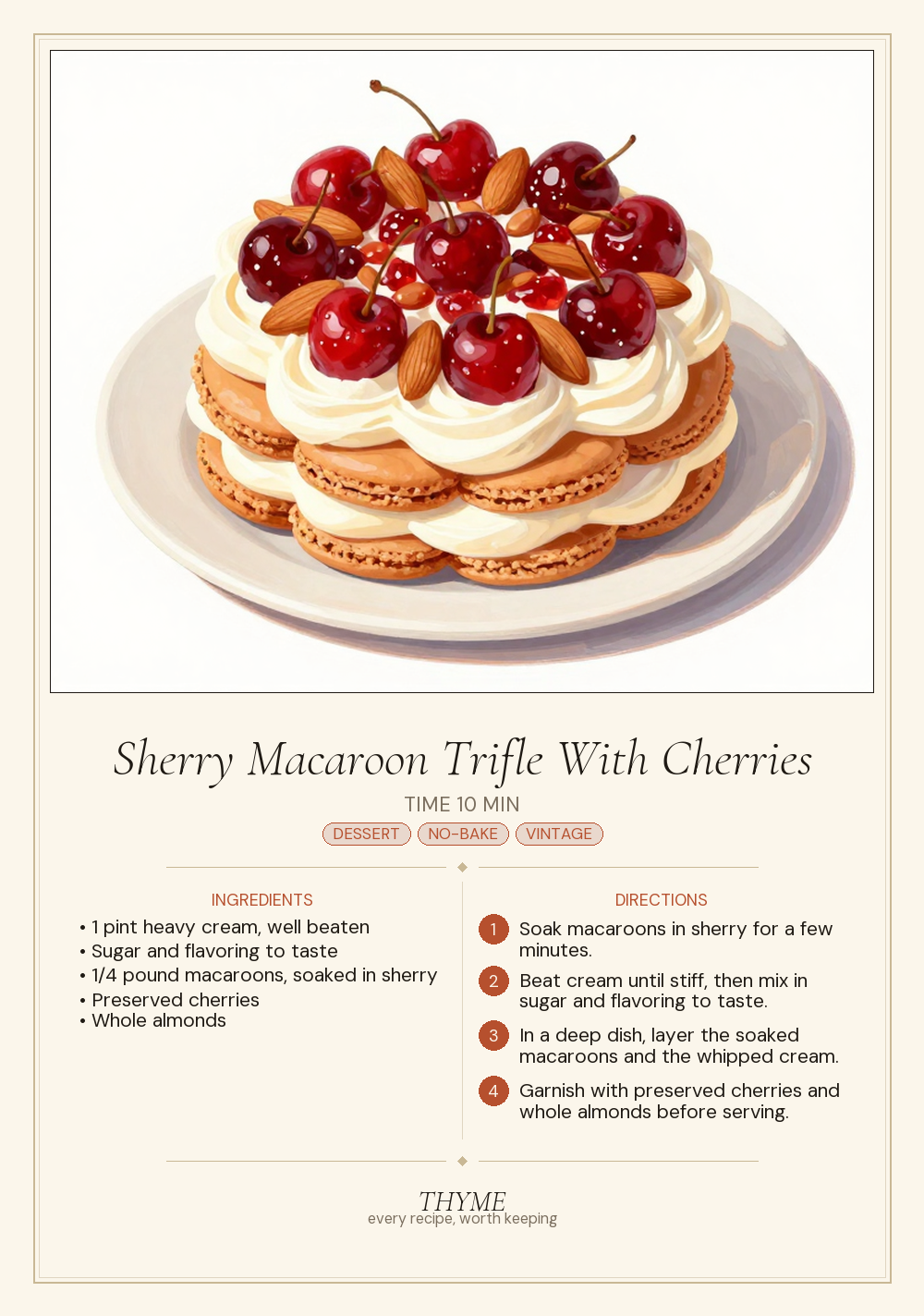 Sherry Macaroon Trifle With Cherries