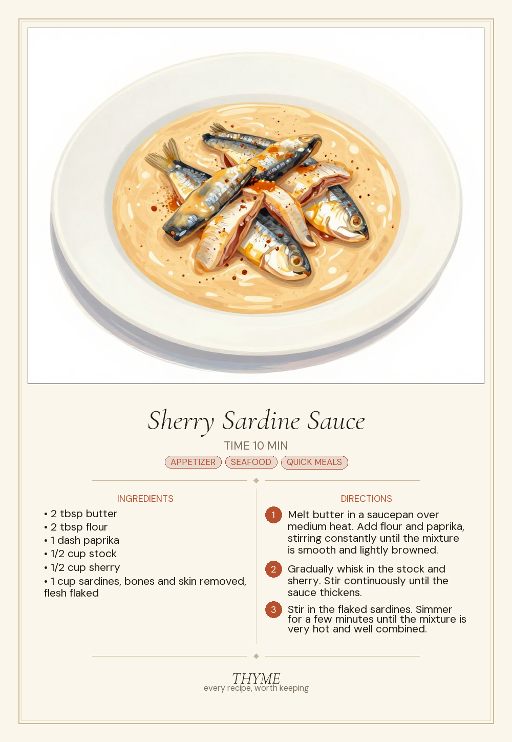 Sherry Sardine Sauce