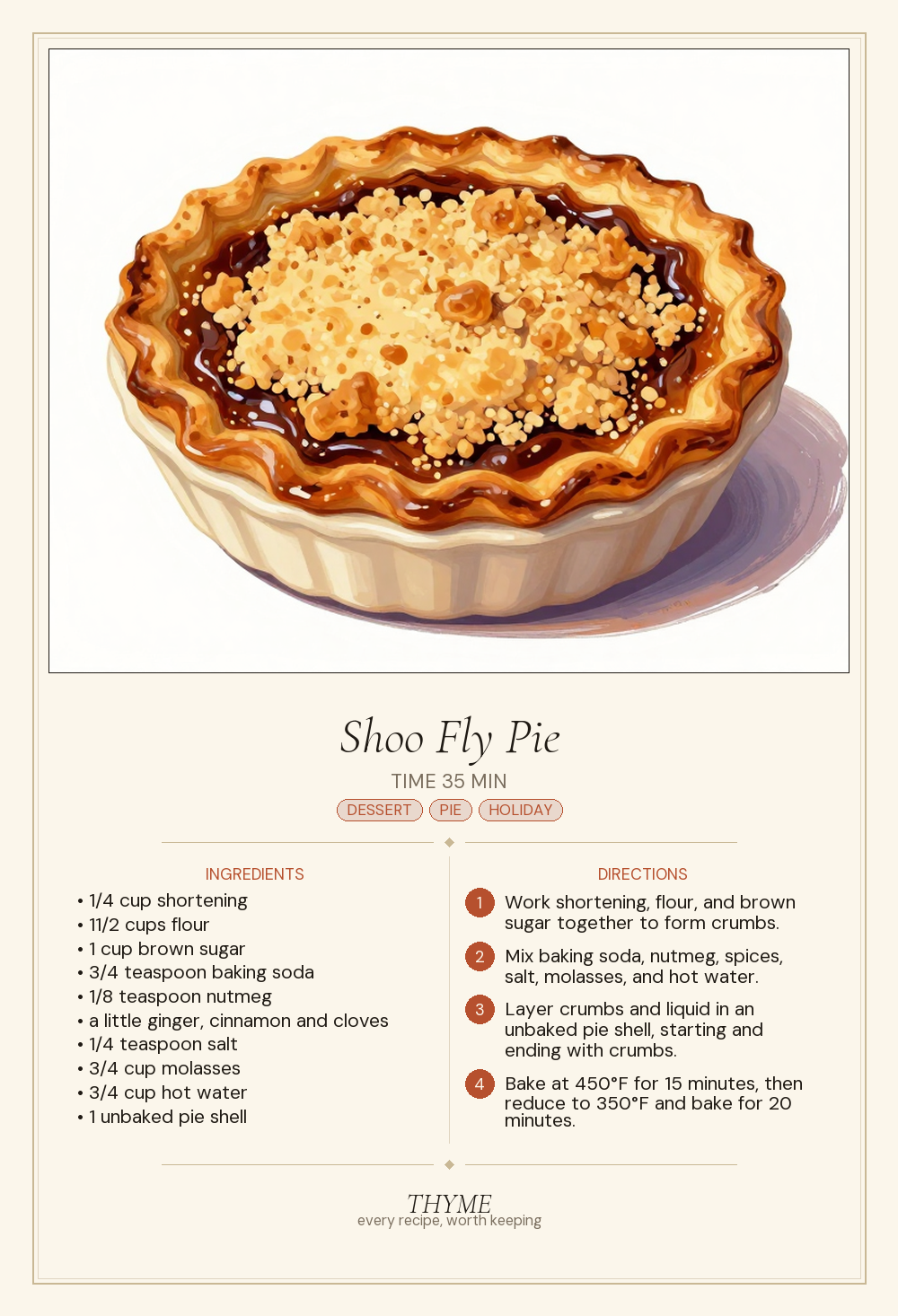 Shoo Fly Pie