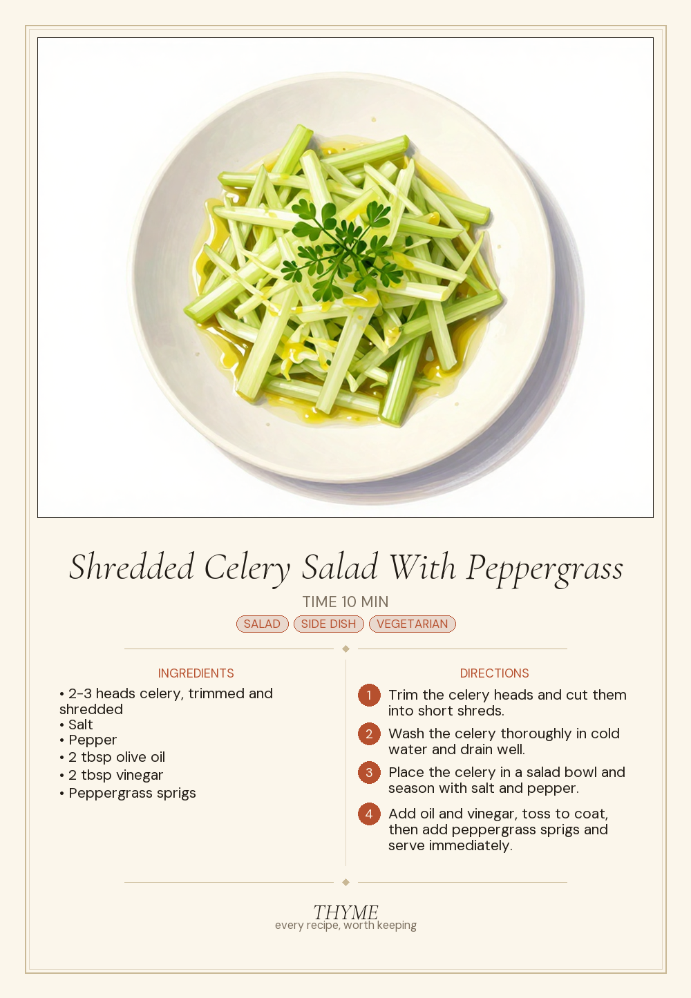 Shredded Celery Salad With Peppergrass