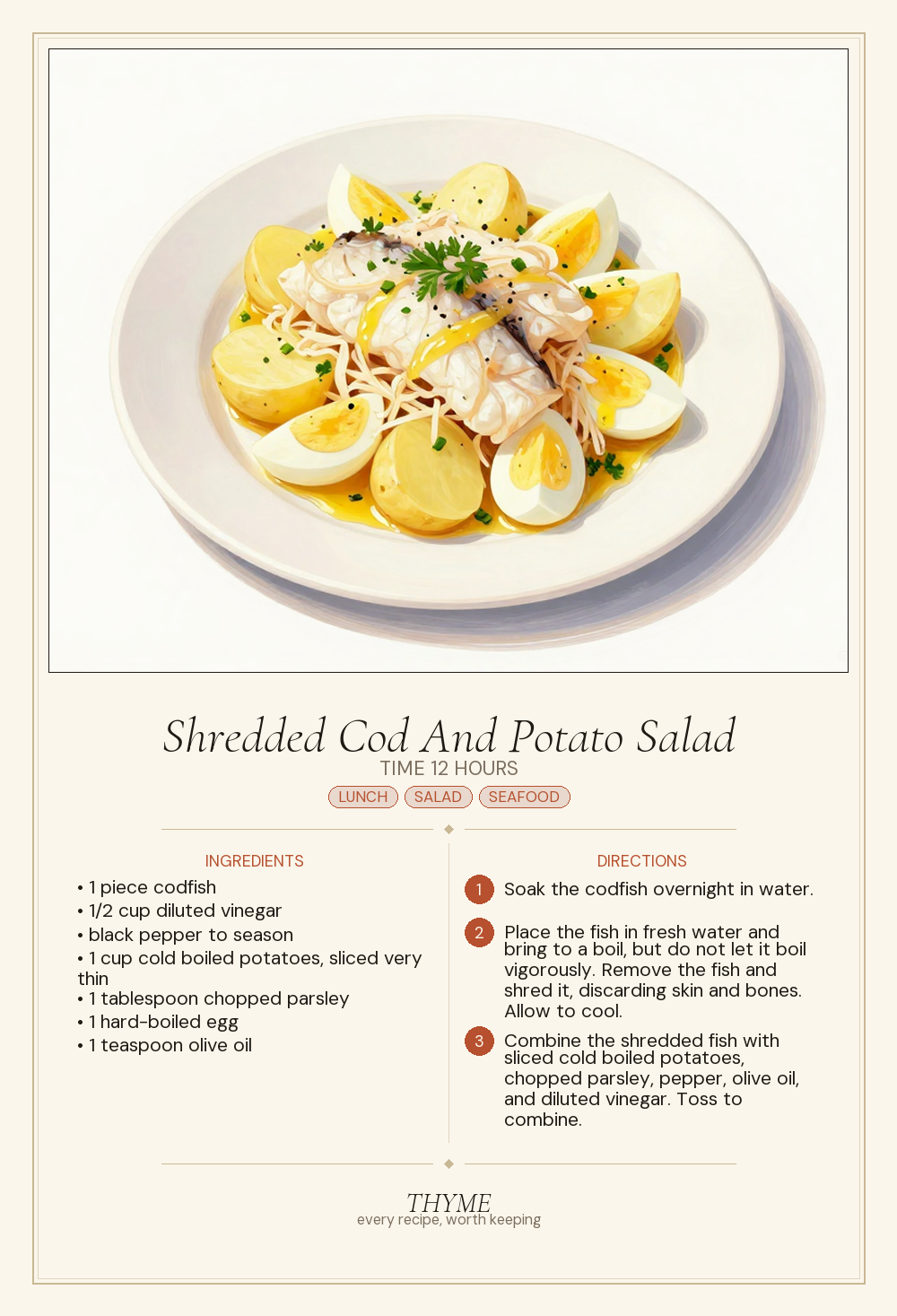 Shredded Cod And Potato Salad