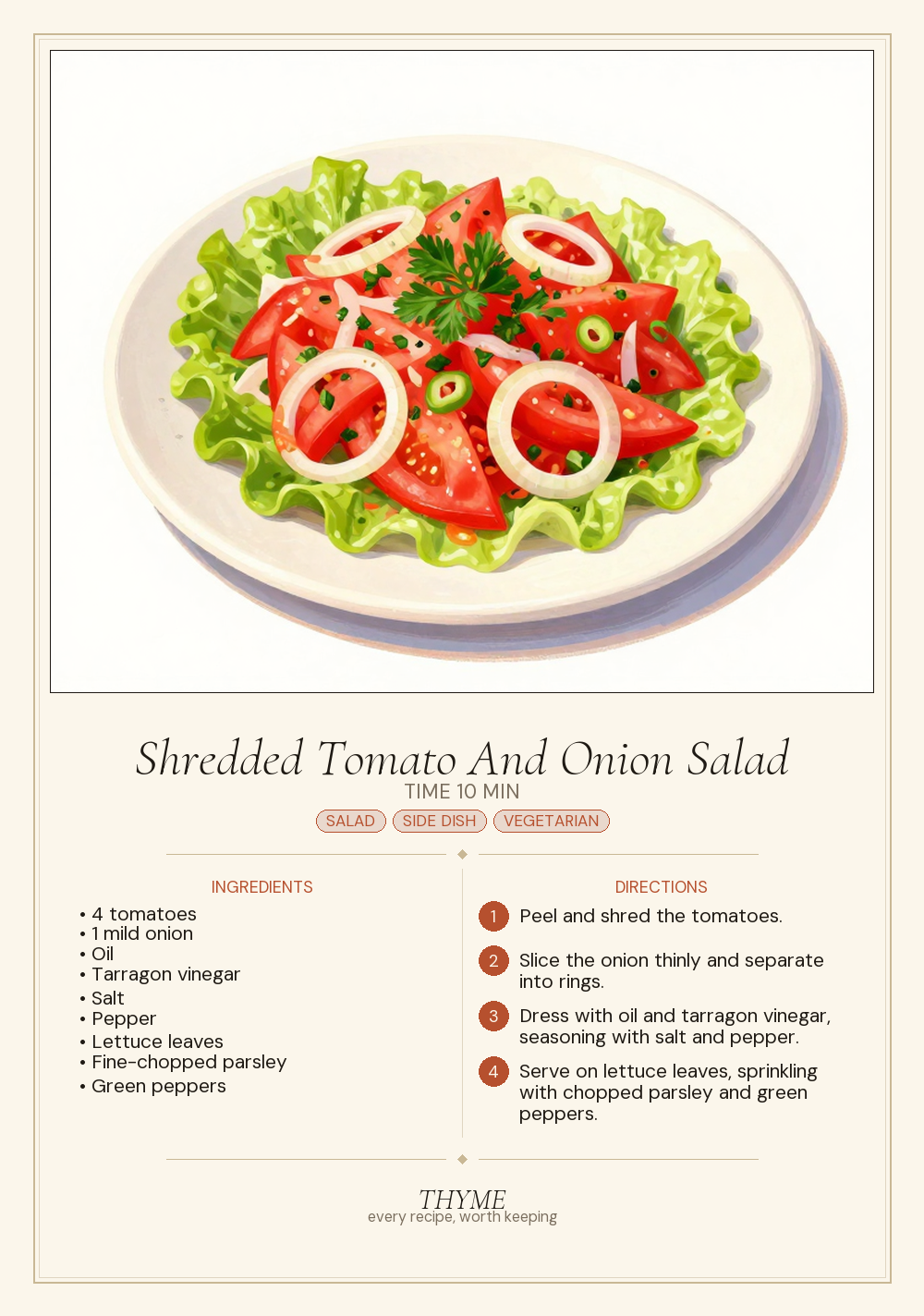 Shredded Tomato And Onion Salad
