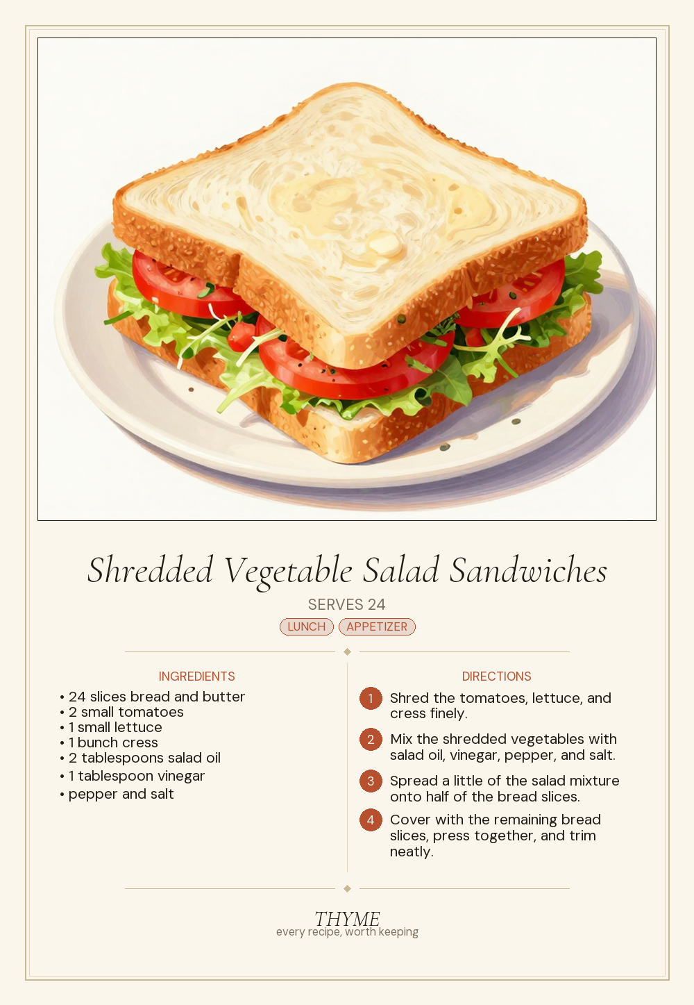 Shredded Vegetable Salad Sandwiches