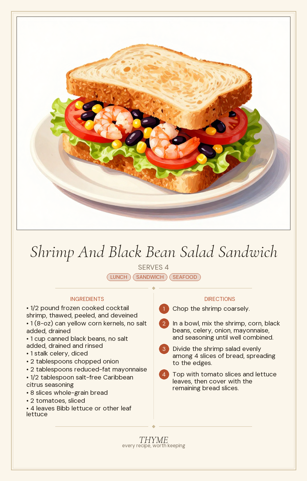 Shrimp And Black Bean Salad Sandwich