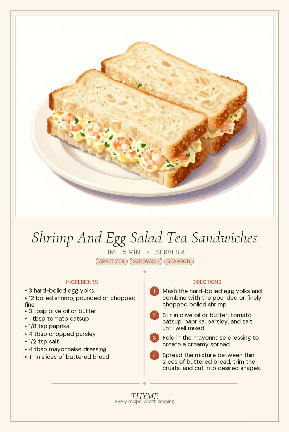 Shrimp And Egg Salad Tea Sandwiches