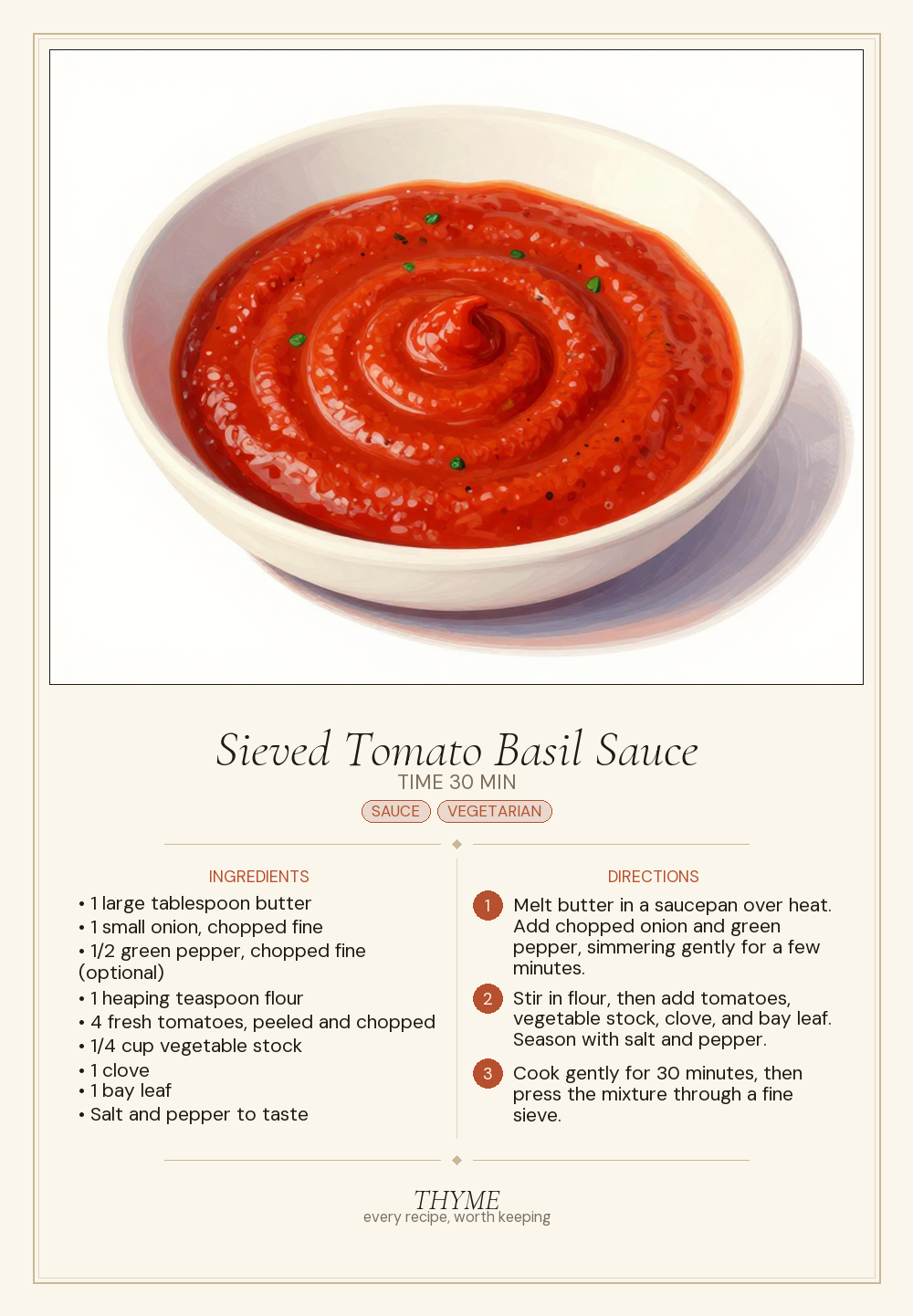 Sieved Tomato Basil Sauce