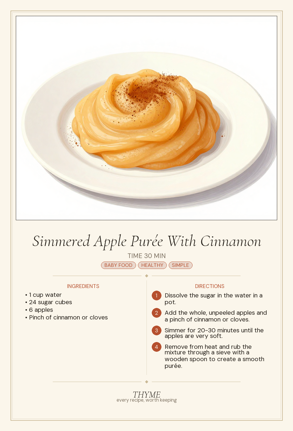 Simmered Apple Purée With Cinnamon