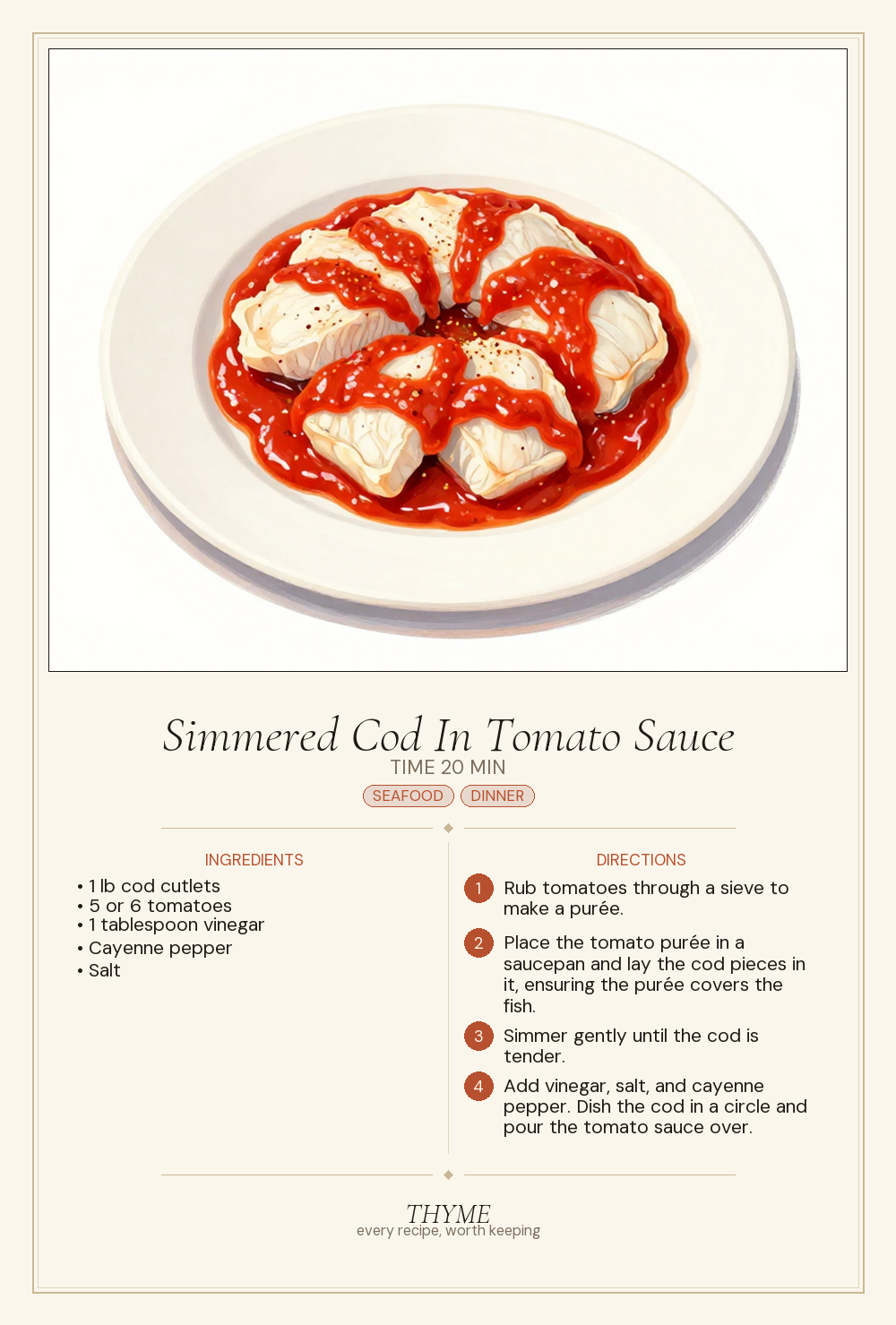 Simmered Cod In Tomato Sauce