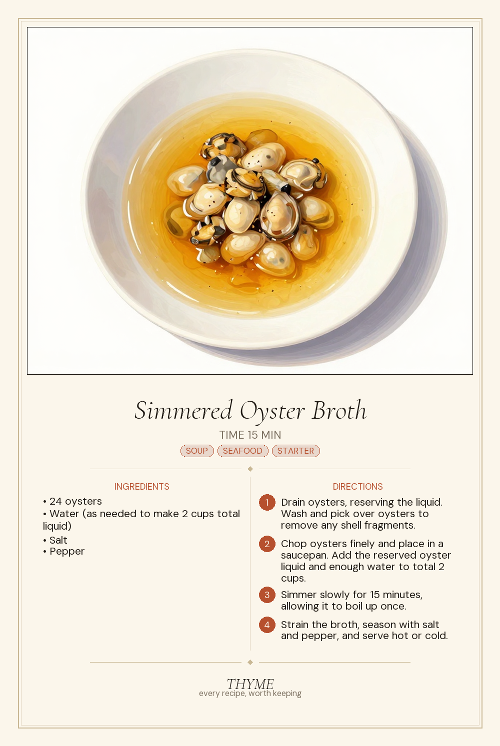Simmered Oyster Broth