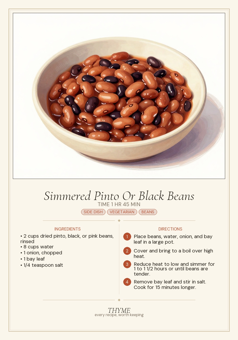 Simmered Pinto Or Black Beans