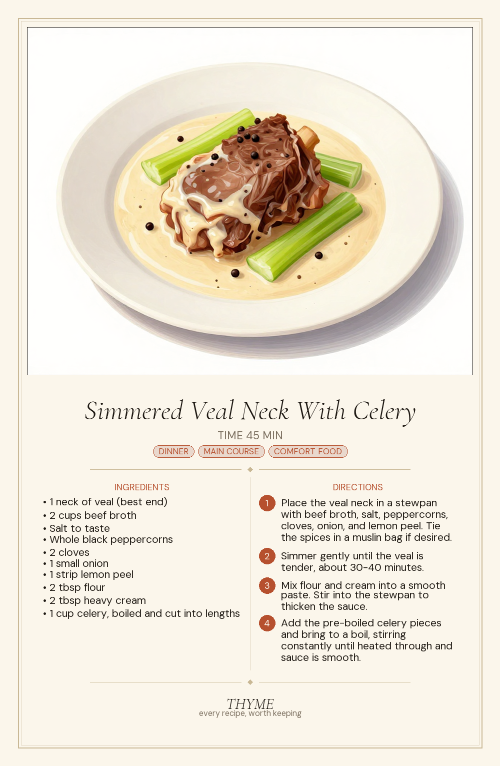 Simmered Veal Neck With Celery